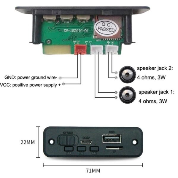 JQ-D102BT With Amplifier Recording Calls MP3 Bluetooth Decoder Boar... - Image 3