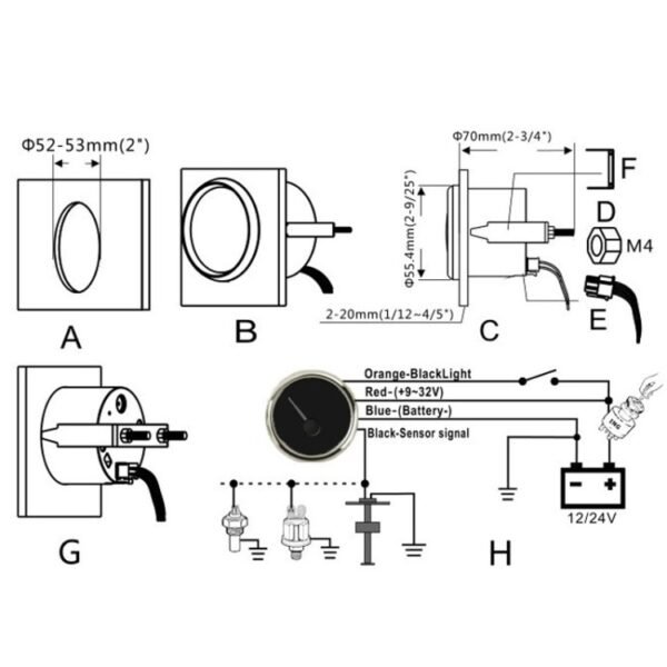 PMW2 DN52mm Car Truck RV Conversion Water Tank Water Level Table, PMW2 WS, PMW2 BS, PMW2 BN - Image 6
