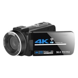 5600PX Zoomable 4K Digital Video Camera Black, Black, With Fill Light + Wide Angle Lens, With Hood + Microphone + Wide-angle Lens, With Stabilizers Kit