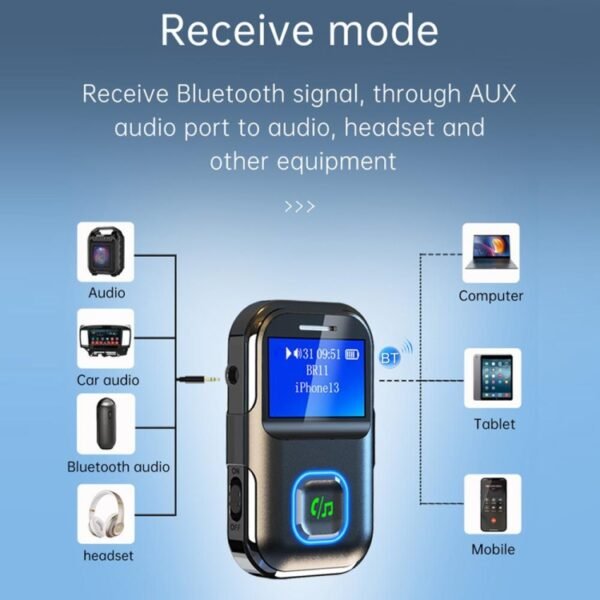 BR11 With Screen Bluetooth Audio Receiver MP3 Player - Image 5