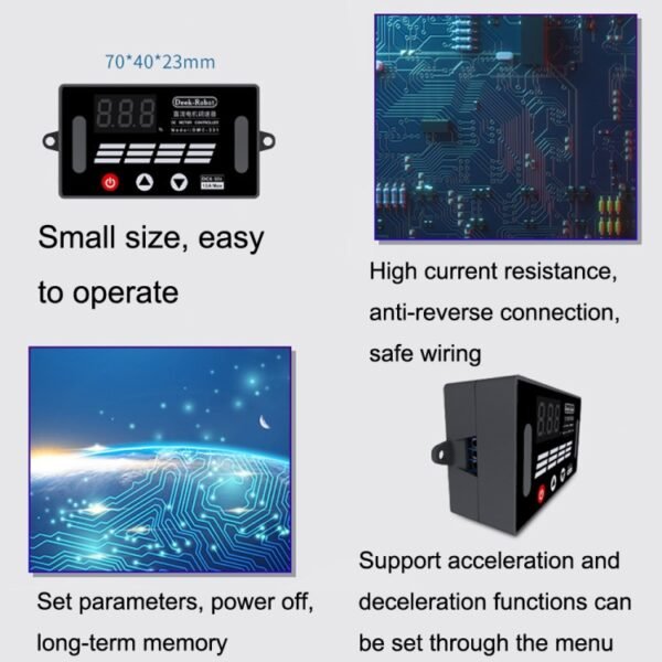 Deek-Robot DMC-331 PWM DC Motor Speed Controller Wide Voltage DC8-55V Speed Regulator - Image 6