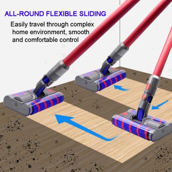 For Dyson V7 V8 V10 V11 Double Roller Soft Velvet Floor Brush Head with LED Lighting