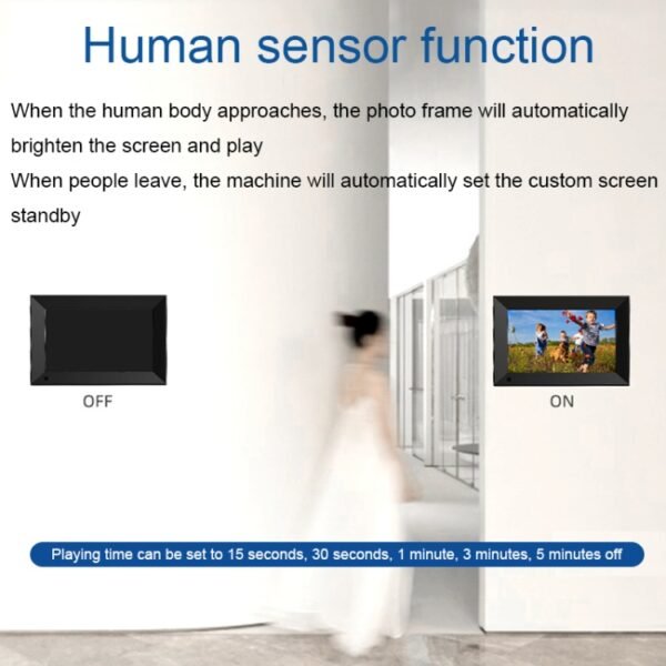 JT101F-C01 10.1-Inch Smart Touch Electronic Photo Frame With Human Sensor Function, US Plug - Image 6