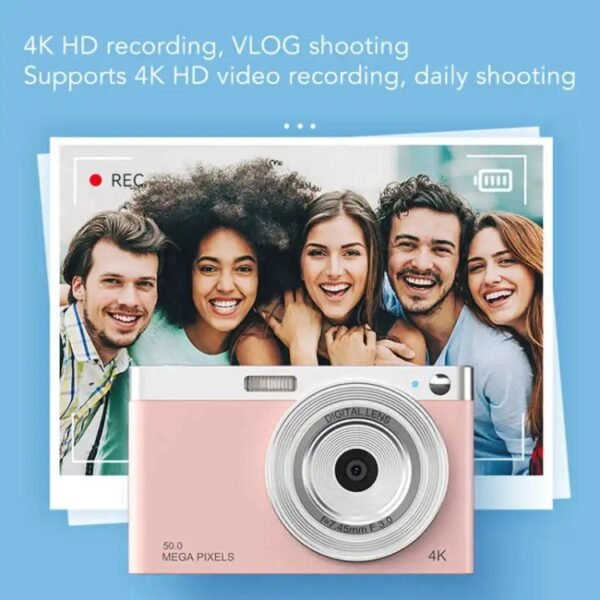 50 MP HD Camera 4K Video Retro Vlog Self-Shooting Camera, Black, Pink, White - Image 11