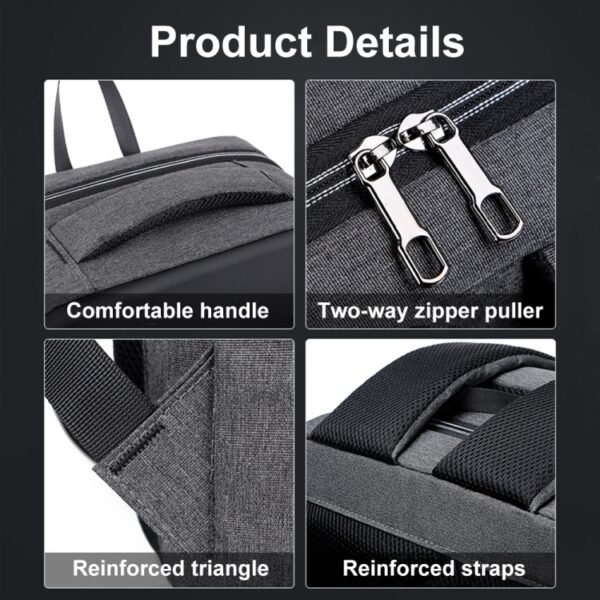 Large Capacity Password Lock Anti-Theft Laptop Backpack With USB Port, 16 inch - Image 11