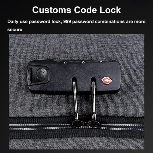 Large Capacity Password Lock Anti-Theft Laptop Backpack With USB Port, 16 inch - Image 9