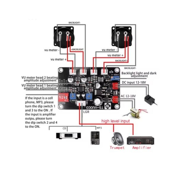 VU Meter Driver Board Module Adjusts Power Amplifier, TS-VU003 - Image 4