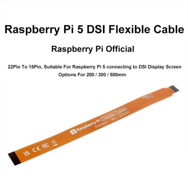 Waveshare For Raspberry Pi 5th DSI Display 22Pin To 15Pin Soft Cable FPC Cable, 200mm, 300mm, 500mm - Image 2