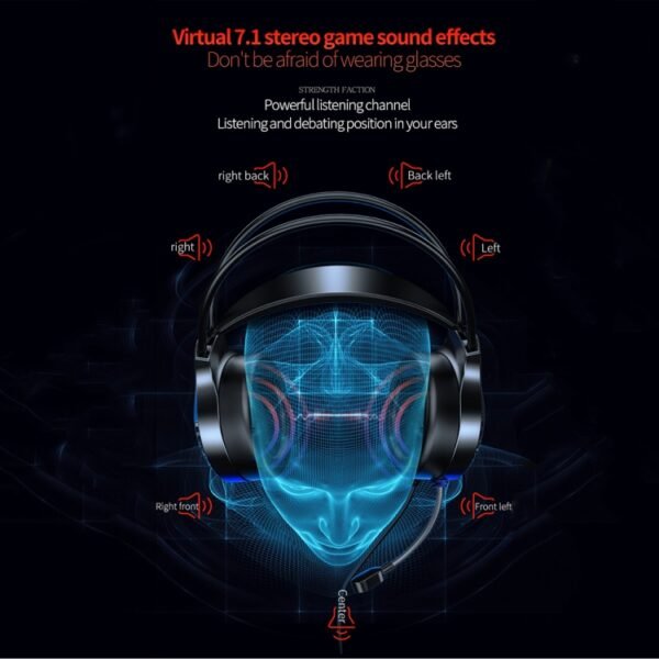 YINDIAO Q7 Colorful Light Computer Wired Headset USB Gaming Headset... - Image 9