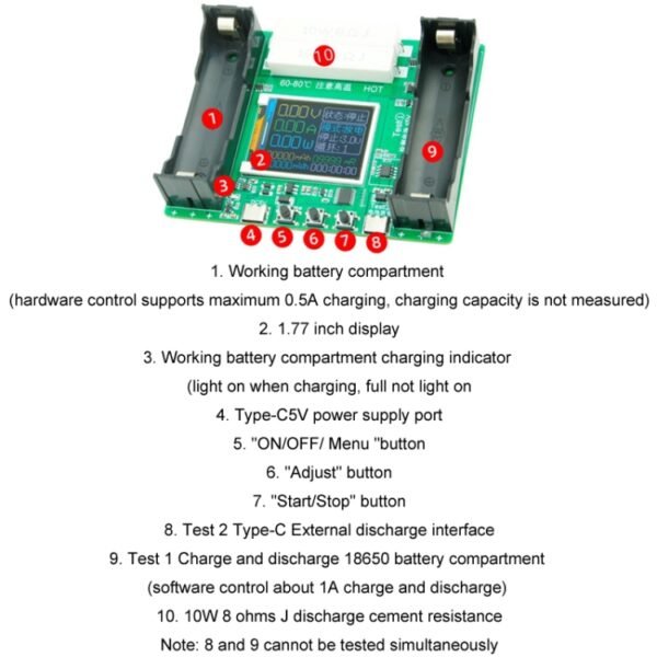18650 Lithium Battery Capacity Automatic Charge Discharge Internal Resistance Tester - Image 5