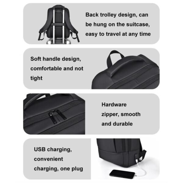 OUMANTU 2103 Large Capacity Multi-Compartment Waterproof Laptop Backpack With USB Port - Image 10