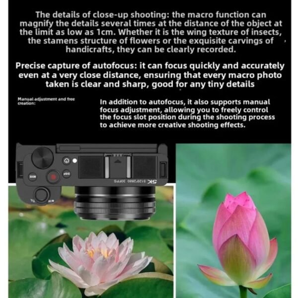 Ordro G930 8.0MP 5K CCD Digital Camera 5X Optical Zoom & Wide-Angle 3.2" Touch Screen Vlogging Camera, G930 White, G930 Blac - Image 13