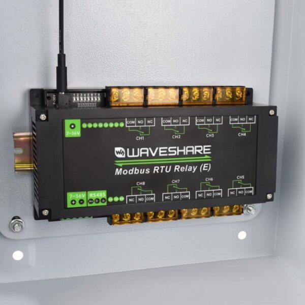 Waveshare Modbus RTU Protocol Rail-Mounted Case 8-Way RS485 30A High-Current Relay Module, 30459 - Image 10