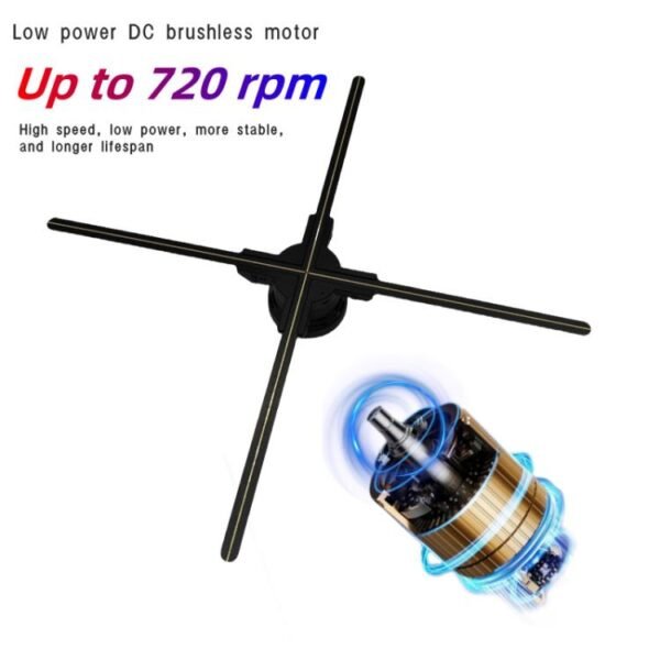 60cm 3D Holographic Fan with 1600x720 Resolution & 720 LEDs  WiFi/APP DIY Content Control, US Plug, EU Plug, UK Plug, AU Plug - Image 6