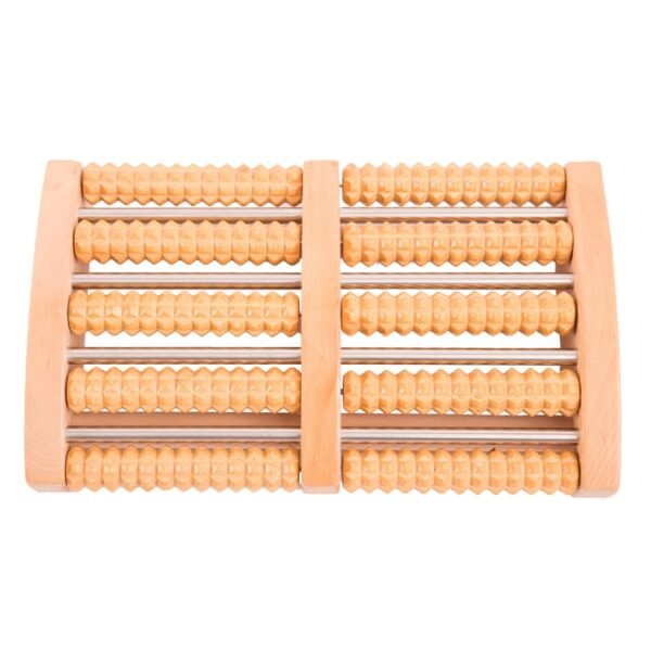 Thickened Large Non-slip Five-row Solid Wood Roller Foot Massager - Image 2