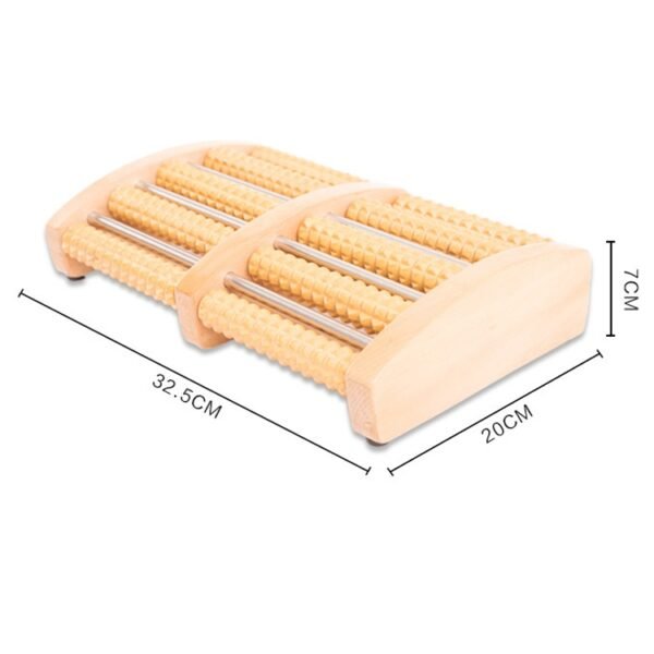 Thickened Large Non-slip Five-row Solid Wood Roller Foot Massager - Image 3