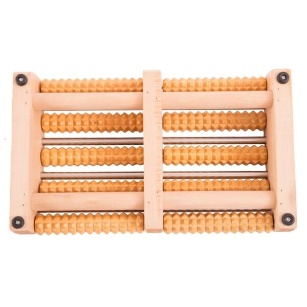 Thickened Large Non-slip Five-row Solid Wood Roller Foot Massager - Image 4