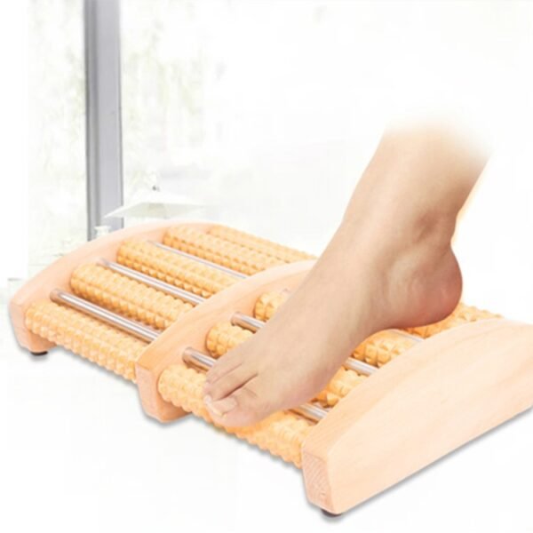 Thickened Large Non-slip Five-row Solid Wood Roller Foot Massager - Image 6