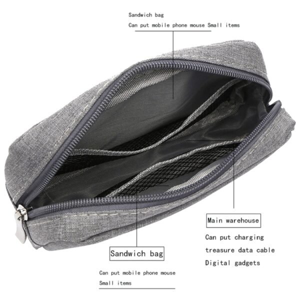 Headphone Storage Bag Size: L, 23 x 11.5 x 5.5cm - Image 5
