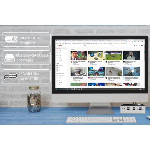 HYSTOU M3 Windows / Linux System Mini PC, Intel Core i7-10610U 4 Core 8 Threads up to 4.9GHz, Support M.2, 16GB RAM DDR4 + 512GB SSD - Image 5